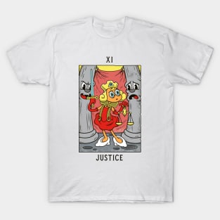 Justice - Mystical Medleys - Vintage Cartoon Tarot (White) T-Shirt